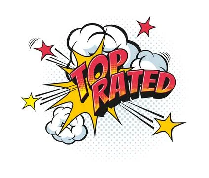 Top rated comic pop art effect with speech bubble Stock Illustration