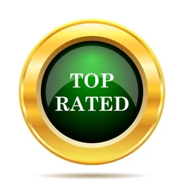 Top rated  icon. Internet button on white background.. Stock Illustration