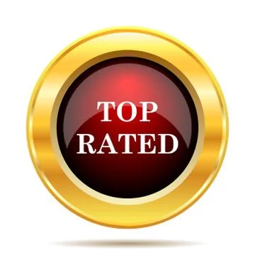 Top rated  icon. Internet button on white background.. Stock Illustration