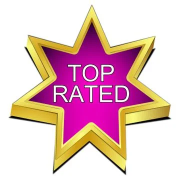Top Rated Star Button - 3D illustration Stock Illustration