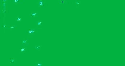 Top-right entry starting tokens stacking into 1s or 0s columns rotating showing Stock Footage 329503170