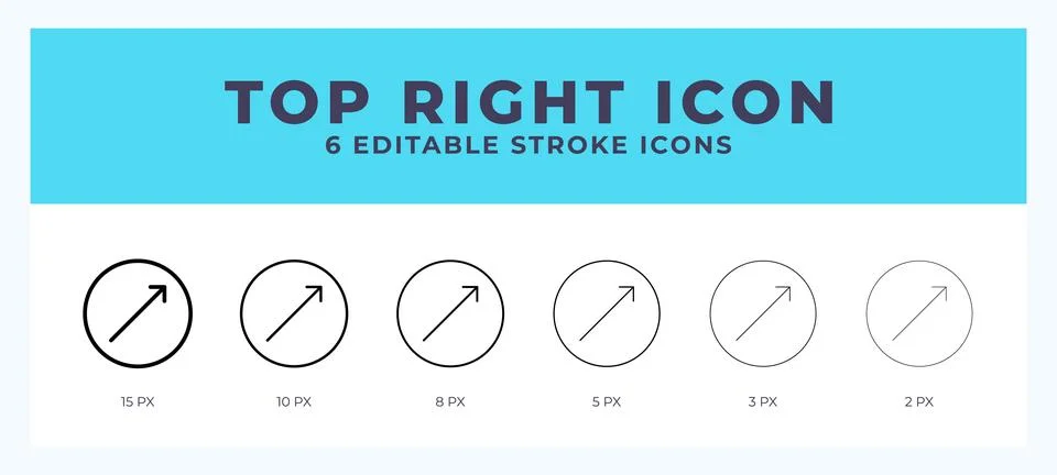 Top right line icon vector illustration in trendy style. Stock Illustration