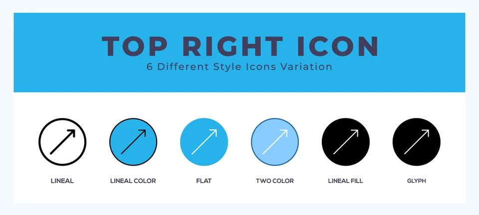 Top right vector icons designed. icon symbol set. Stock Illustration