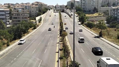 Top road moving Stock Footage 322961849