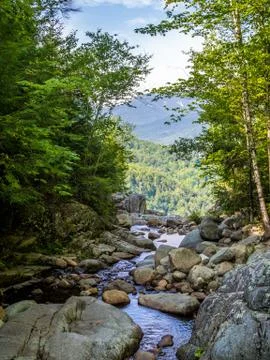 The top of Roaring Fall in Adirondack mountains Stock Photos