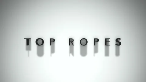 Top ropes dynamic title matte black title upon a white background Stock Footage 301837815