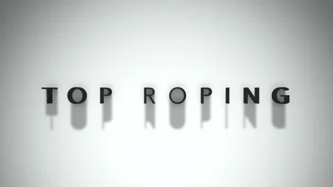 Top roping intro title matte black words atop a white background Stock Footage 301837804