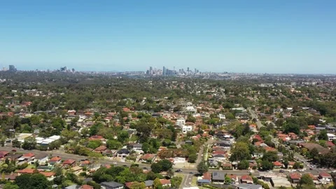 Top Ryde shopping mall centre in City of Ryde, Sydney – aerial flying 4k. Stock Footage 296923925