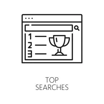 Top searches, content delivery network line icon Stock Illustration