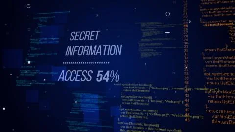 Top secret 3d rendering of hackers code with an inscription Secret Informatio Stock-Illustration