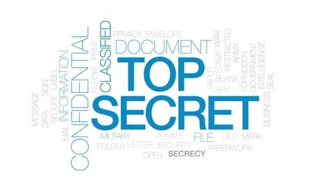 Top secret animated word cloud, text des... | Stock Video | Pond5
