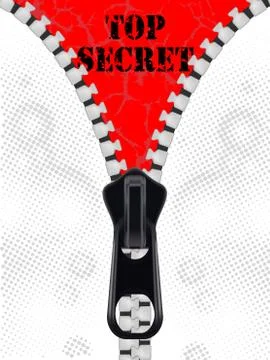 Top secret background with zipper Stock Illustration