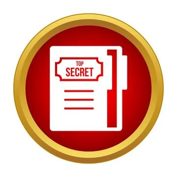 Top secret confidential document folder icon for security Stock Illustration