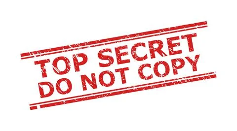 TOP SECRET DO NOT COPY Stamp with Corroded Texture and Double Parallel Lines Illustrazione stock