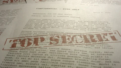 TOP SECRET Document DOLLY Video stock 90067848