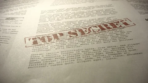 TOP SECRET DOCUMENT DROP-LOW Stock Footage 90063393
