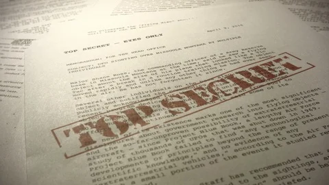 TOP SECRET DOCUMENT DROPS-LOW ANGLE Video stock 90063381