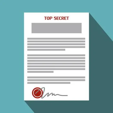 Top secret document flat icon 스톡 일러스트