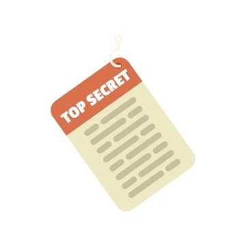 Top secret document hanging on a hook being used as bait Stock Illustration