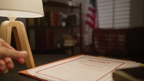 Top Secret Documents on desk Stock Footage 251167603