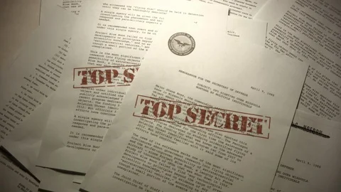 TOP SECRET DOCUMENTS DROP Stock Footage 90063164