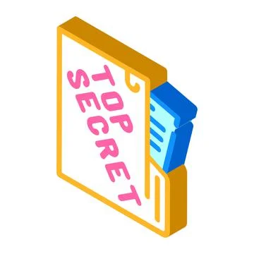Top secret documents isometric icon vector illustration 스톡 일러스트