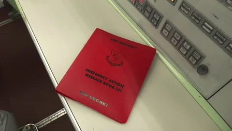 Top Secret Emergency Action Message Book Cold War Stock Footage 309028899