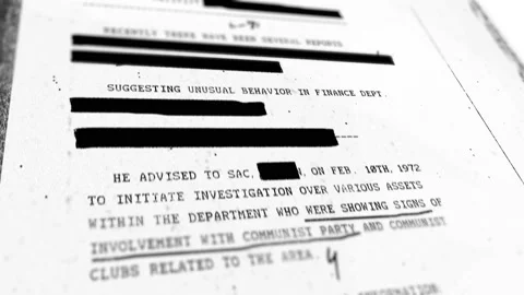 Top secret file with sensitive information is erased and censored by black lines Vídeo Stock 233289600