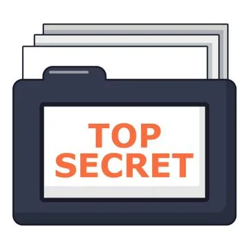 Top secret folder icon, cartoon style Stock Illustration