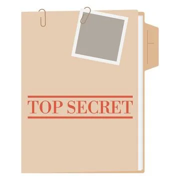 Top Secret Folder with Paperclips and Photo Stock Illustration