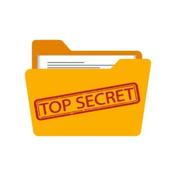 Top secret folder. Vector illustration. Flat design. Illustrazione stock