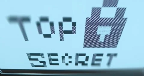 Top Secret message with a locked padlock icon Stock Footage 321761386