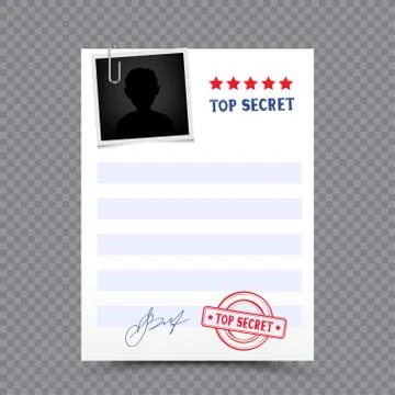 Top secret paper document Stock Illustration