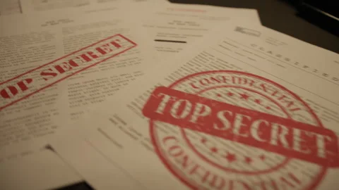 Top Secret Papers On Desk Stock Footage 243737061