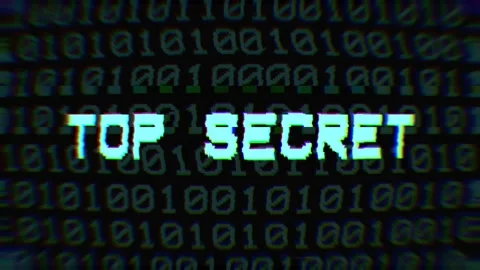Top Secret Pixel Text Glitch Loop Retro TV Animation Stock Footage 160916454