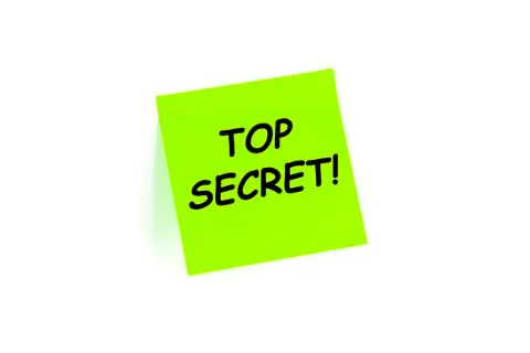 Top Secret! on a post-it note Stock Photos