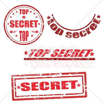 Top secret stamp collection Stock Illustration