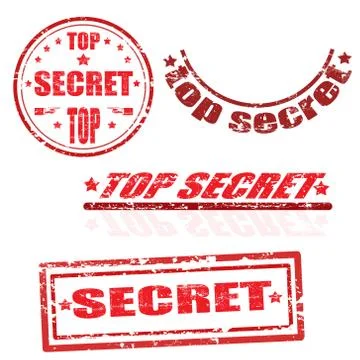 Top secret stamp collection Stock Illustration