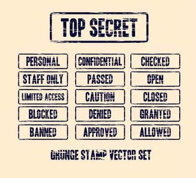Top secret stamp Stock Illustration