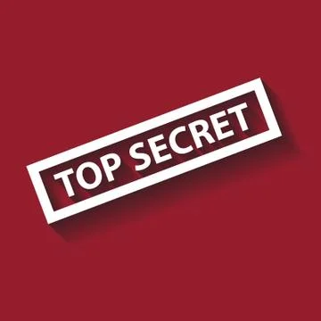 Top secret stamp on red background. Illustrazione stock