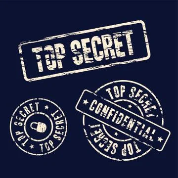 Top secret stamp set Stock Illustration