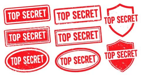Top Secret Stamp vector set. Top Secret Rubber Stamp design collection Illustrazione stock
