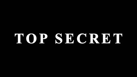 Top Secret text animated revealing with glitch effect in dark background fo.. Video stock 343479042