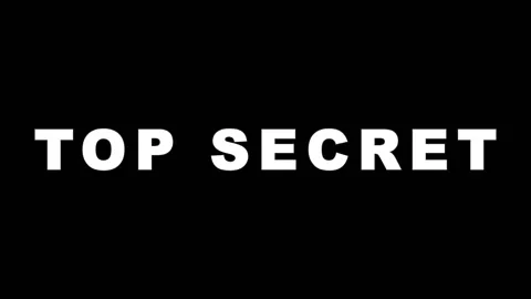 Top Secret text animation with cinematic motion and dark background for esp.. Stock Footage 343479054