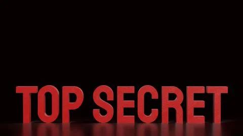 The Top Secret Text for Background concept 3d Rendering. Stock Illustration
