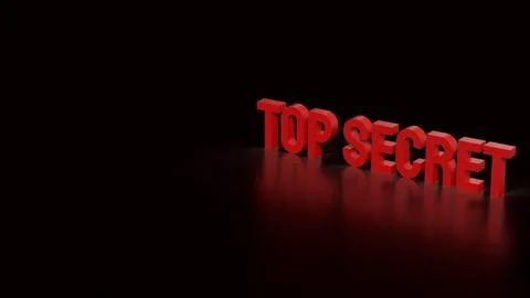 The Top Secret Text for Background concept 3d Rendering. Stock Illustration