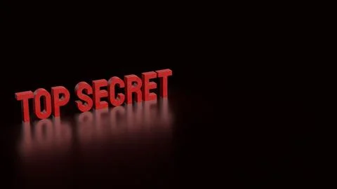 The Top Secret Text for Background concept 3d Rendering. Stock Illustration