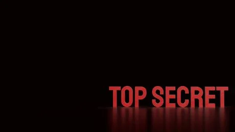 The Top Secret Text for Background concept 3d Rendering. Stock Illustration