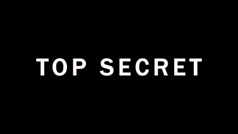 Top Secret text graphic with digital glitch effect during dark background m.. Video stock 343479097