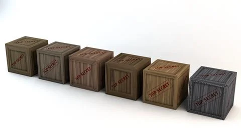 Top Secret Wooden Crates 3D Model